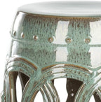 SAFAVIEH Home Collection Double Coin Antique Blue-Green Ceramic Indoor/ Outdoor Decorative Garden Stool (Fully Assembled) - Image 5