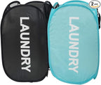Larpur Pop Up Laundry Baskets, 2 Pack Mesh Laundry Hampers Collapsible Clothes by Larpur