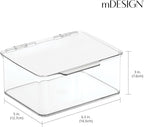 mDesign Small Plastic Home Office Storage Organizer Box Containers w/Hinged Lid - Image 4