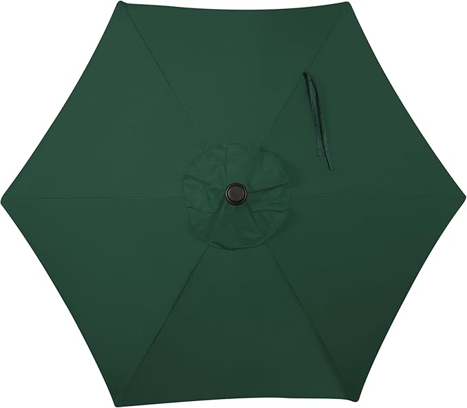 Blissun 7.5 ft Patio Umbrella, Yard Umbrella, Outdoor Market Umbrella with Push Button Tilt Crank, Dark Green - Image 4