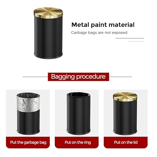 9L/2.4GAL Black Bathroom Trash Can, Garbage cans - Image 6