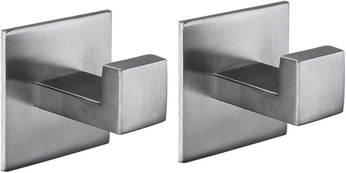 Flybath Coat Hook SUS 304 Stainless Steel Square Towel Robe Hooks Wall Mounted by Flybath