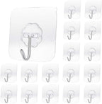 20 Pack Transparent Adhesive Hooks 30 lb, Waterproof and Oilproof Reusable by Unknown