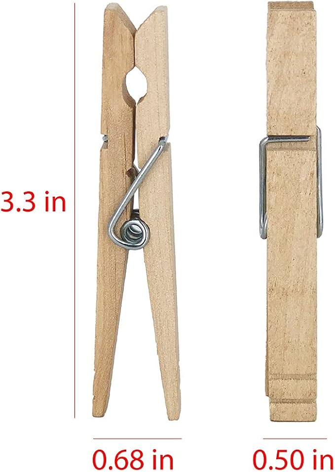 Clorox Wood Clothespins with Spring – Value Pack Set of 30 | Rust Resistant - Image 4