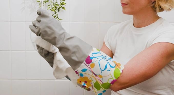 Household Gloves Latex Free Cleaning Grey and Yellow Gloves - Image 5