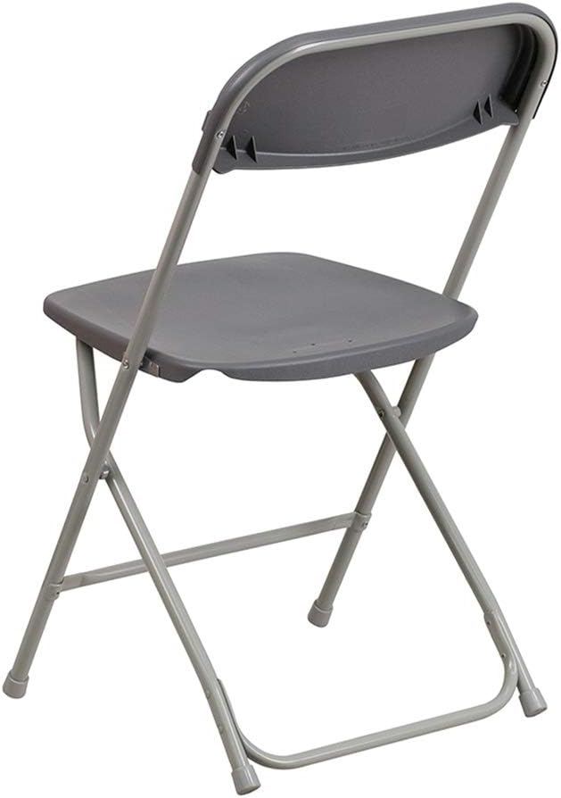 Flash Furniture Hercules Series Plastic Folding Chairs for Parties and Weddings, Stackable Commercial Event Seats, Set of 10, Gray - Image 5