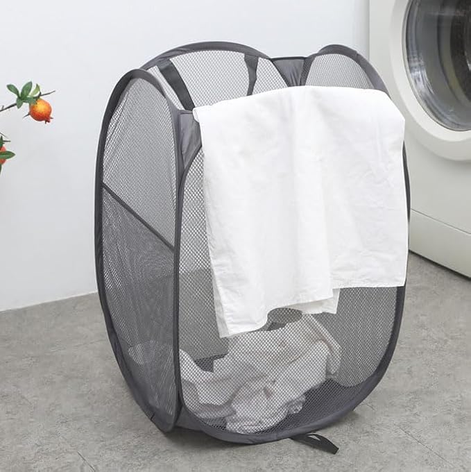 Foldable Mesh Popup Laundry Hamper, Laundry Basket Easy to Open and Fold - Image 4
