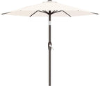AreShark 7.5FT Patio Umbrella Table Market Umbrella with 6 Sturdy Ribs, Button Tilt/Crank, Heavy-Duty Outdoor Umbrellas for Pool, Deck, Garden and Backyard, Cream White by Unknown