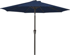 MEWAY 9ft Patio Umbrella Outdoor Table Umbrellas with Push Button Tilt and Crank, Market Umbrella 8 Sturdy Ribs for Deck, Garden, Pool and Backyard, Dark Blue by MEWAY
