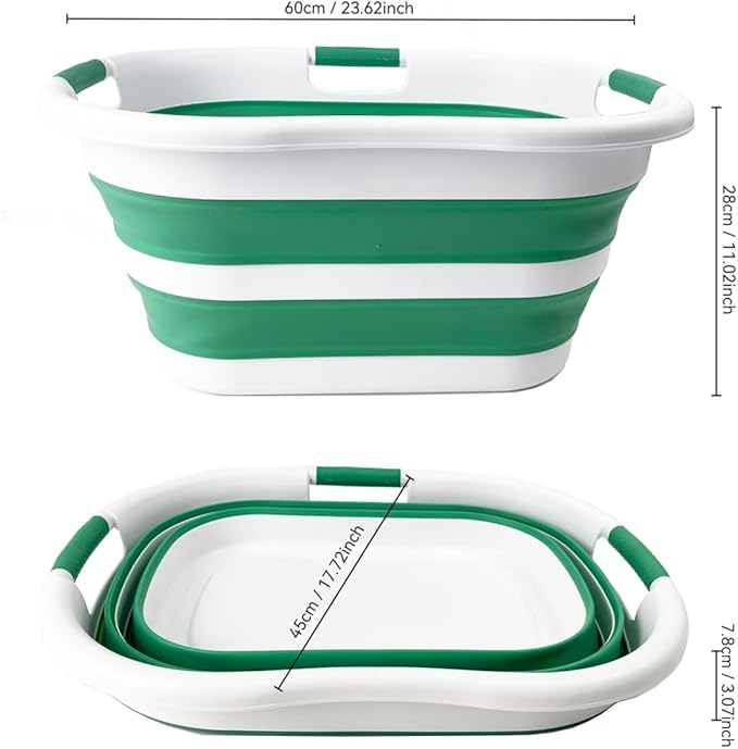 SAMMART 40L Set of 2 Collapsible Plastic Laundry Hamper - Image 9