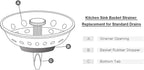Highcraft FAUC97333-2 Kitchen Sink Basket Strainer Replacement - Image 6