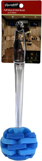 Soft Touch Kitchen Glassware Multi-Purpose Sponge Puff Dish Brush 11.5" - Image 2