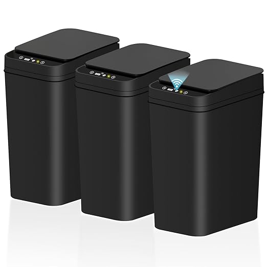 3Pack Bathroom Small Trash Can by SecureSpacesCleanerPlaces