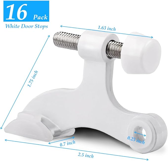 OBTANIM 16 Pack Hinge Pin Door Stopper Heavy Duty Metal Adjustable Door Stops - Image 2