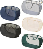 5 Pcs Collapsible Laundry Baskets, Opening Laundry Hamper, Foldable Laundry by LATERONON