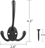 IBosins 6 Pack Big Heavy Duty Three Prongs Coat Hooks Wall Mounted - Image 8