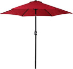 Sunnydaze Outdoor Patio Umbrella - Polyester Table Market Umbrella with Push-Button Tilt and Crank - 6 Sturdy Ribs - Red - 7.5ft - Image 10