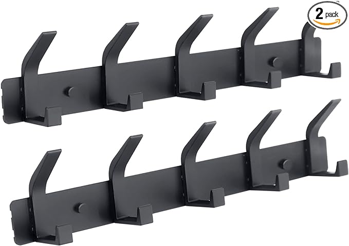 Coat Rack Wall Mounted, 5 Coat Hooks by ZGELIN