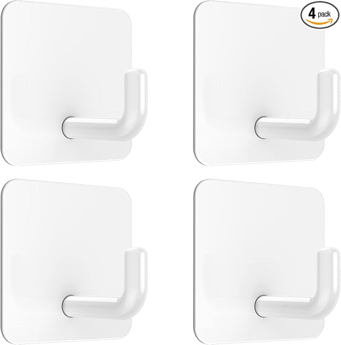 VIS'V Adhesive Hooks, Metal Shower Wall Stick on Hooks, Waterproof, 2 Extra by VISV