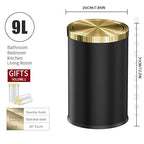 9L/2.4GAL Black Bathroom Trash Can, Garbage cans - Image 7