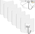 Adhesive Hooks for Hanging 6 Pack, 33 lbs Heavy Duty Wall Hooks 304 Stainless by Unknown