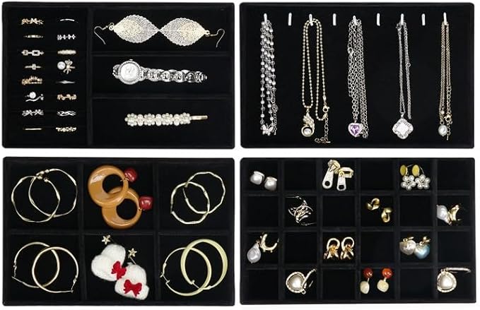 Cirhy 4 Stackable Jewelry Trays Organizer Set - Image 4