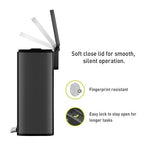 EKO Madison Matte Black 50 Liter/13.2 Gallon Step Trash Can - Image 3
