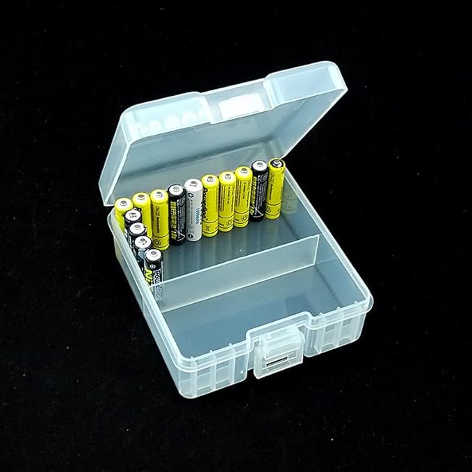 Fielect 100 x AAA Battery Storage Case Holder Organizer Box Transparent - Image 4