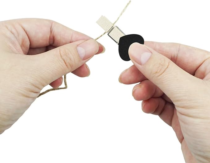 Black Heart Clothespins Mini Wooden Clothespins - Image 5