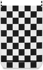 Checkered Black and White Hanging Laundry Hamper Door Hampers Bag Basket - Image 2