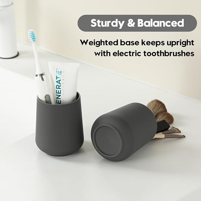 Matte Gray Toothbrush Holder for Electric Toothbrushes Bathroom Organizer for - Image 4
