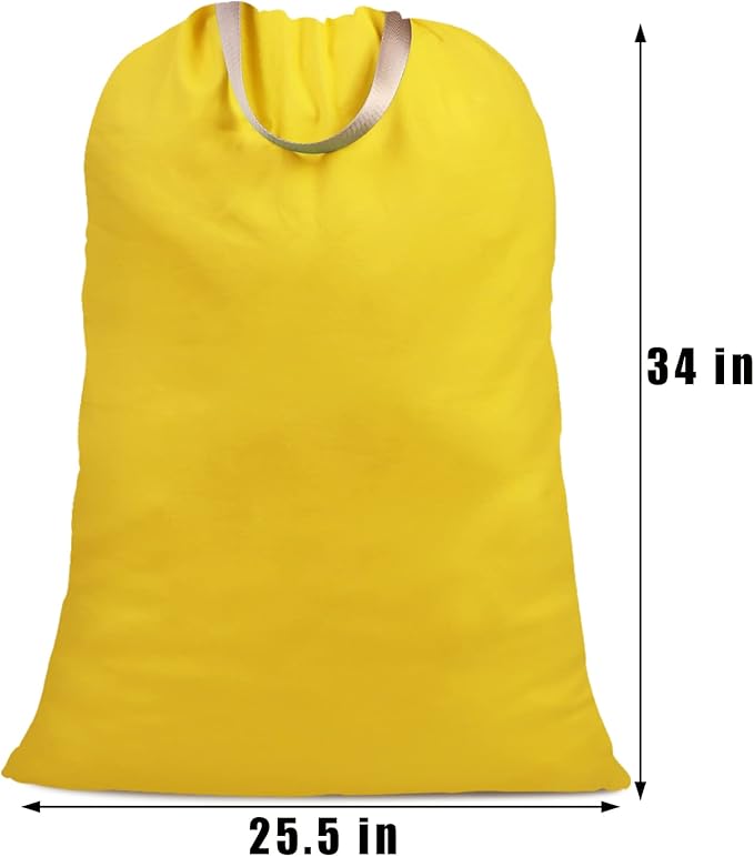 Cotton Canvas Laundry Bag with Handles & Drawstring Straps, Heavy Duty Extra - Image 4