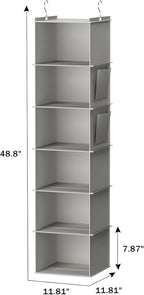 YOUDENOVA Hanging Closet Organizer and Storage, 6-Shelf Closet Hanging Shelves - Image 3