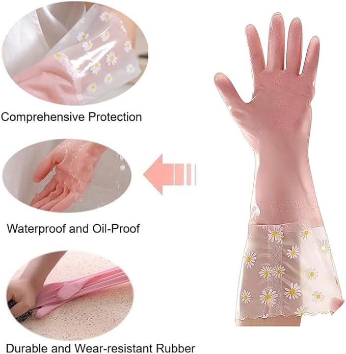 Dishwashing Cleaning Gloves Tear-Resistant Rubber Household Cleaning Gloves - Image 3