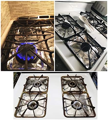 100 Pack Aluminum Foil Square Stove Burner Covers Disposable Heavy Thick - Image 4