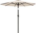 AreShark 9 FT Patio Umbrella for Outdoor, Outdoor Table Umbrella with Push Button Tilt and Crank, Outdoor Patio Umbrellas with 8 Sturdy Ribs for Market, Garden, Pool (Cream-white) by Unknown