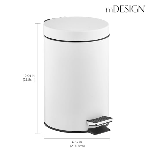 mDesign Pedal Bin — Metal Waste Bin - Image 3