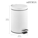 mDesign Pedal Bin — Metal Waste Bin - Image 3