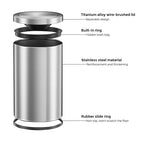 Brushed Nickel Bathroom Trash Can, Stainless Steel Garbage Can - Image 6