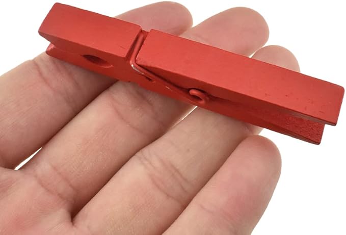 HAHIYO Red Wooden Clothes Pins Clothespins Small Aviod Fall Apart 2.87 Inches by HAHIYO