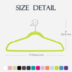 HOUSE DAY Vibrant Green Velvet Hangers 60 Pack, Non Slip Clothes Felt Hanger - Image 7
