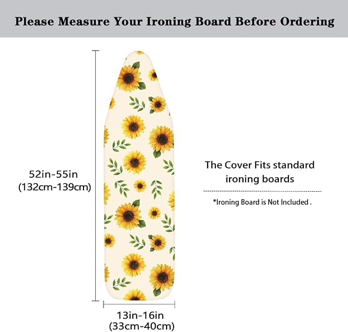 Sunflower Print Ironing Board Cover and Pad Heat Resistance & Resist Scorching - Image 5