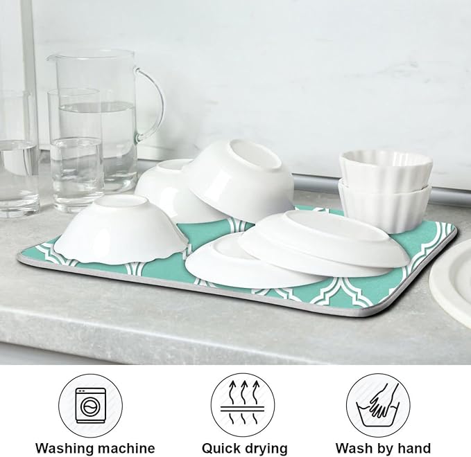 Super Absorbent Dish Drying Mat, Microfiber Fast-Drying Dish Mat, Kitchen Dish - Image 7