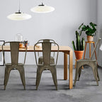 FDW Metal Chair Dining Chair Set of 4 Patio Chair Home Kitchen Chair 18 Inch Seat Height Dinning Room Chair Stackable Metal Bar Chairs Indoor Outdoor Chairs Tolix Bar Side Chair Dining Chair - Image 5