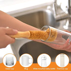 1Pcs Coconut Fibre Brush with Natural Wooden Handle Hangable Kitchen - Image 6
