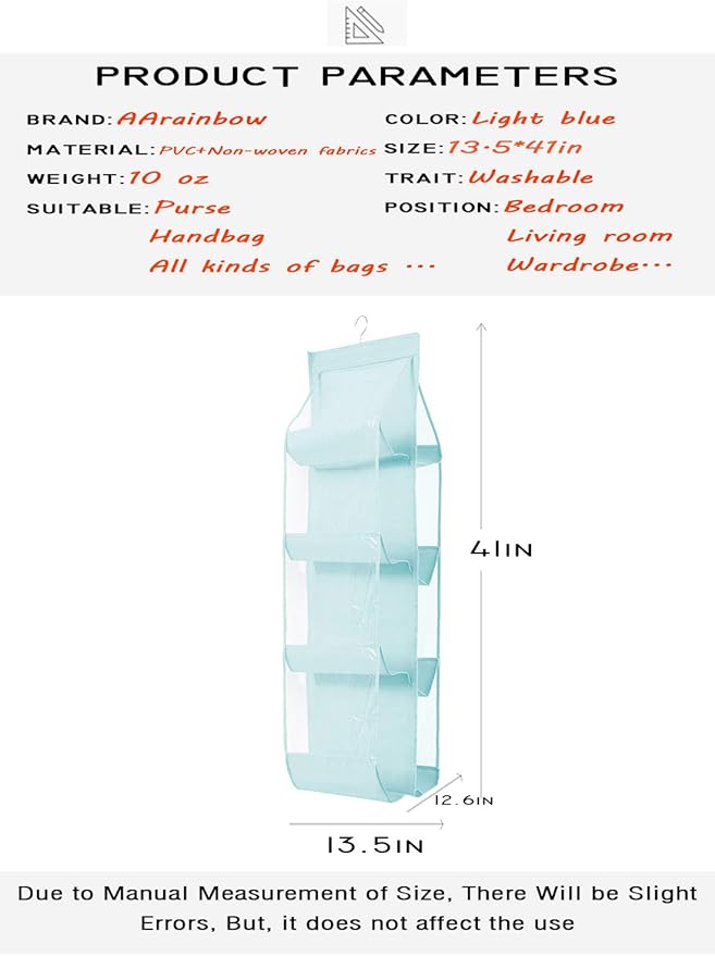 AARAINBOW 1 Pack Hanging Handbag Purse Organizer, Handbag Organizer - Image 2