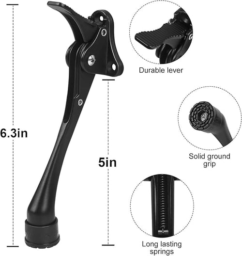 2 Pack 6 Inch Black Kick Down Door Stoppers - Image 2