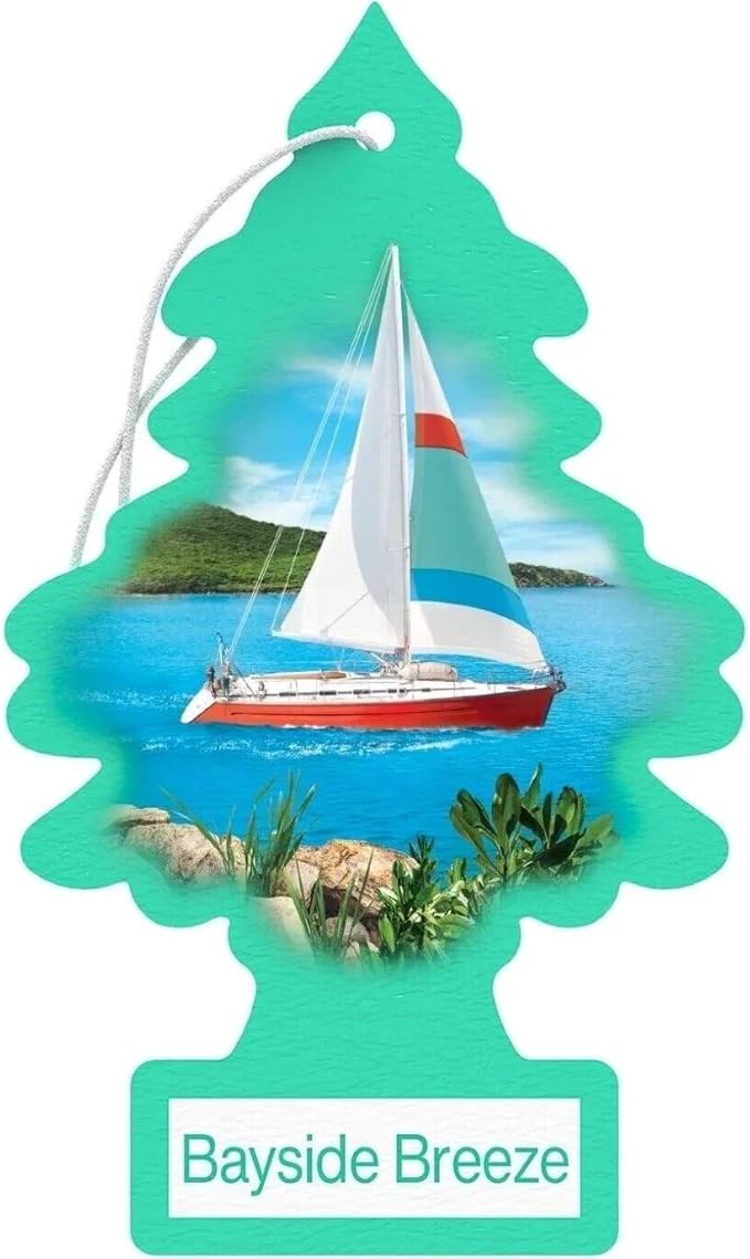 Little Trees Cardboard Hanging Car, Home & Office Air Freshener, Bayside Breeze by LITTLETREES