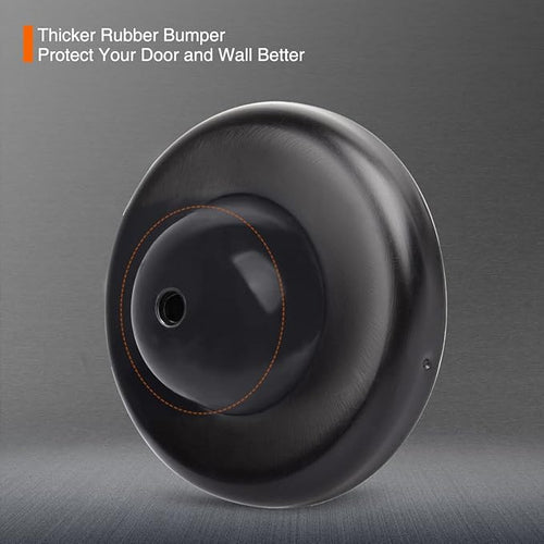 2 Pack Convex Wall Door Bumper Stop Black – 2-1/2” Outside Diameter Stainless - Image 2