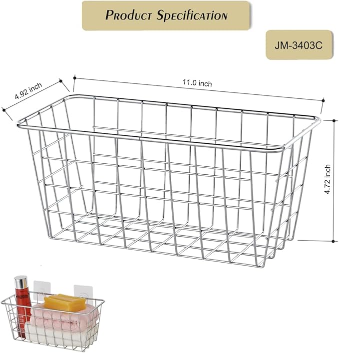 2 Pack Hanging Storage Basket, Bathroom Basket, Household Goods, - Image 4
